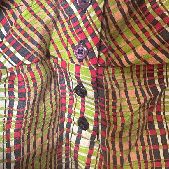 Robert Graham Button Back Silk Halter Top NWT Size 6‎ Beach Colors Summer Preppy - Picture 3 of 5